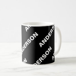 Fettformatierter bearbeitbarer Name | Einfach Schw Kaffeetasse