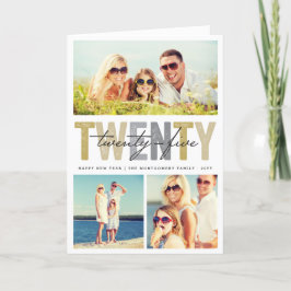 Fettformatierung 2025 Neujahr 3 FotoCollage Feiertagskarte