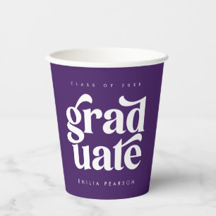 Fettformatige Lila Graduierungsparty Pappbecher