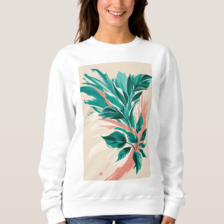 Fettformatige, übergroße Blumendrucke Sweatshirt