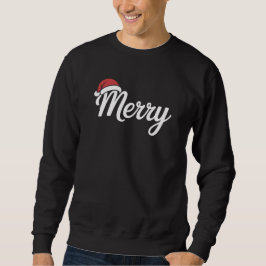 Fettgedruckte schwarze frohe Weihnachten Santa Müt Sweatshirt