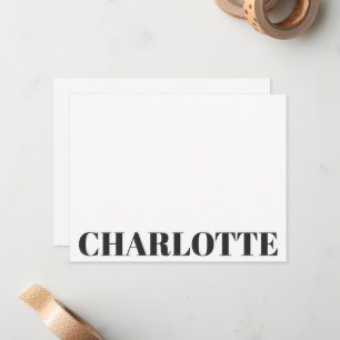 Fettgedruckte schwarze Typografie personalisierter Mitteilungskarte