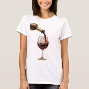 Fettgedruckter Gold-Rotwein-Slogan-Shirt T-Shirt