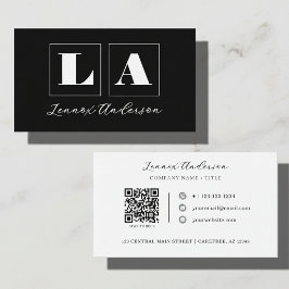 Fettgedruckter Monogramm-QR-Code Unternehmen Visitenkarte