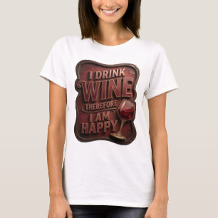 Fettgedrucktes Gold I TRINKE WEIN, ALSO BIN ICH GL T-Shirt
