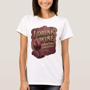 Fettgedrucktes Gold I TRINKE WEIN, DESHALB BIN ICH T-Shirt