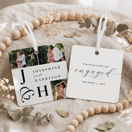 Fettgedrucktes modernes Monogramm-Verlobungsfoto-A Ornament Aus Metall