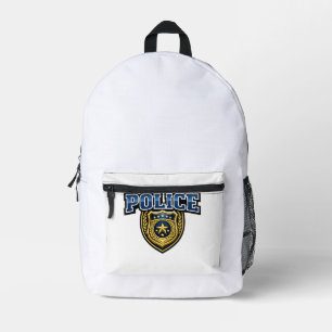 Fettgedrucktes Polizeidienstabzeichen-Textdesign Bedruckter Rucksack