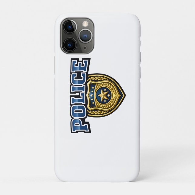 Fettgedrucktes Polizeidienstabzeichen-Textdesign Case-Mate iPhone Hülle (Rückseite)