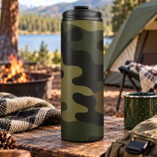Fettgedrucktes Tarnmuster Outdoor-Enthusiasten Jäg Thermosbecher