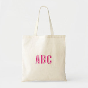 Fettgestrichene Rosa-3-Letter-Monogramm Tragetasche