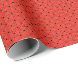 Fettgewand Rot und Schwarz Geometrisches Geschenkw Geschenkpapier