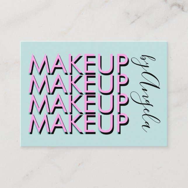 Fettgewebte Wiederholung Makeup Salon Nails Eyelas Visitenkarte (Vorderseite)