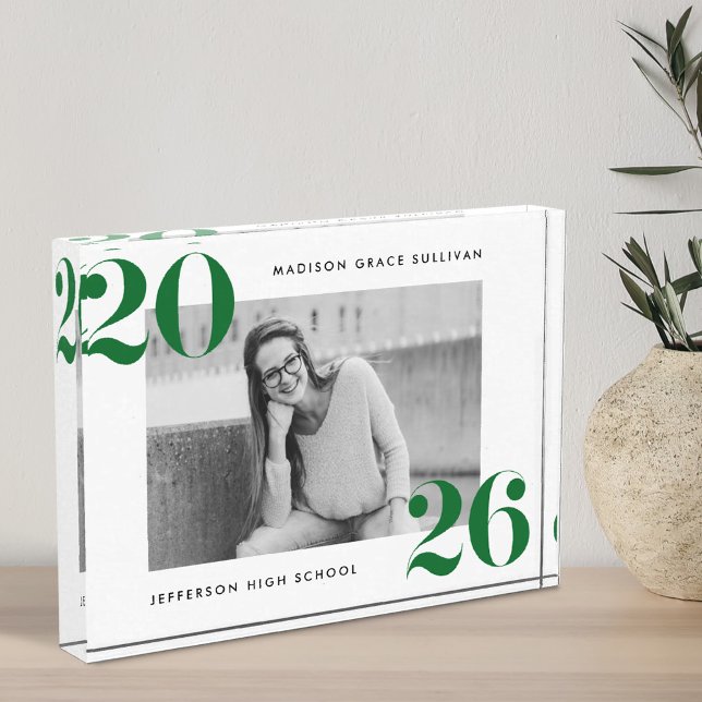 Fettgrüne Klasse des Abschlusses 2025 Fotoblock (Von Creator hochgeladen)