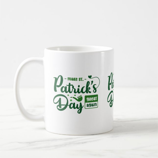 Fettgrüner irischer Zitat-St.-Patrick-Mug Kaffeetasse (Links)