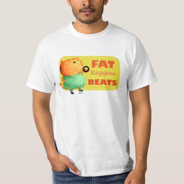 Fetthaltige fetthaltige fette Reggae-Katze T-Shirt (Vorderseite)