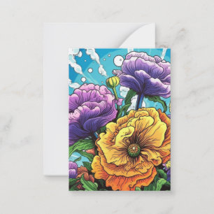 Fettige Blumenkarte Mitteilungskarte