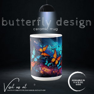 Fettiger Schmetterlingsdesign-Keramikbecher Kaffeetasse