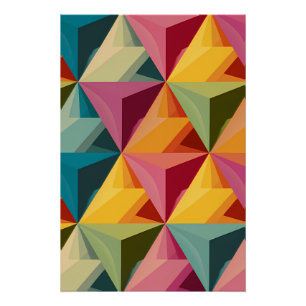 Fettiges geometrisches Dreiecks Muster Poster