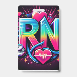 Fettiges RN-Logo-farbenfrohes Neo-Nurse-Grafikdesi Ausweis