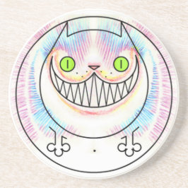 Fettkatze mit Cheshire Katze Grin Sandstone Unters Getränkeuntersetzer