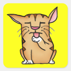 Fettkatze Quadratischer Aufkleber