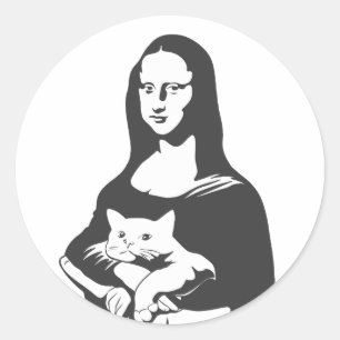 Fettkatze von da vinci - Wählen Sie die Hintergrun Runder Aufkleber