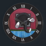 Fettkatzenleber im Katzenflap - Bit eines Squeeze Große Wanduhr<br><div class="desc">Niedliche Wanduhr zum Thema Katze mit Reproduktion eines originalen Acrylgemäldes von Lisa Marie Robinson. "Bit of a Squeeze" - Diese ziemlich fette Katze ist in der Katzenklappe gefangen. Copyright © Lisa Marie Robinson. Alle Rechte vorbehalten. Es ist verboten, diese oder eines unserer Bilder ohne schriftliche Genehmigung zu benutzen oder zu...</div>