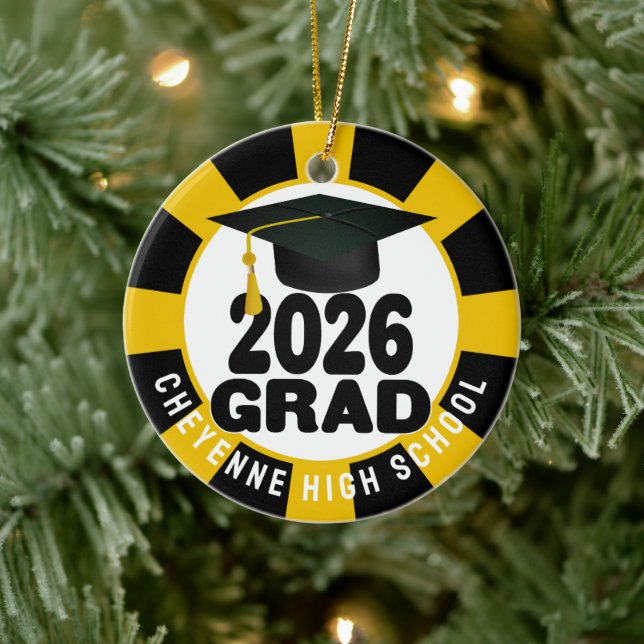 Fettklasse des Abschlusses 2026 Foto Keramik Ornament (Baum)