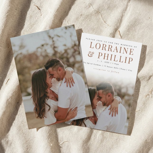 Fettleibigkeit des Fotos Einladung (Bold gradient Photo Overlay Wedding Invitation.)