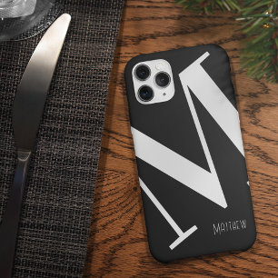 Fettmonogramm Schwarz-weiß Case-Mate iPhone 14 Hülle