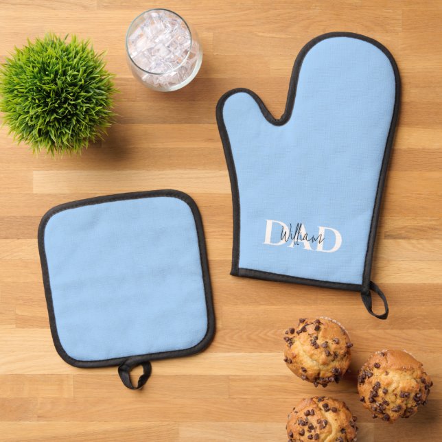 Fettpastel-VATER | Geschenk des modernen Vaters Ofenhandschuh & Topflappen-Set (Oben Unten)