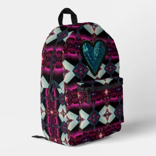 Fettrosa Magenta abstraktes geometrisches Muster Bedruckter Rucksack