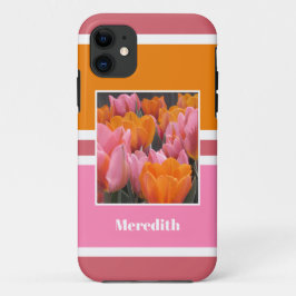 Fettrosa Orange Tulips Personalisiert Case-Mate iPhone Hülle