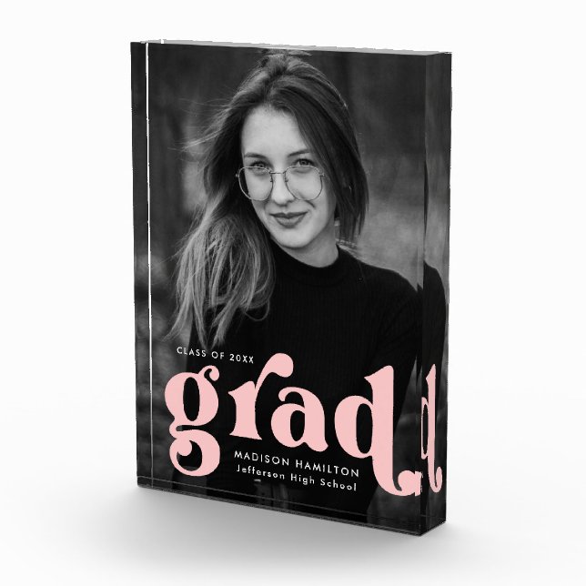 Fettrosa Typografie-Abschluss Fotoblock (Rechts)