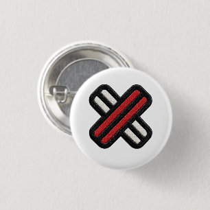 Fettrote und weiße Bandage Pinback-Taste Button