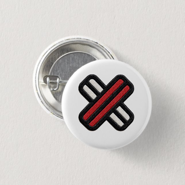 Fettrote und weiße Bandage Pinback-Taste Button (Vorne & Hinten)