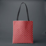 Fettroter Hintergrund mit weißen Polka-Punkten Tasche<br><div class="desc">Fett roter Hintergrund mit kleinen weißen Polka-Punkten.</div>