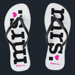 Fettschrift (pink) flip flops<br><div class="desc">Spaß,  maßgeschneiderte Hochzeitskippen</div>