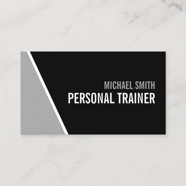 Fettschwarz und grau Personal Trainer Visitenkarte (Vorderseite)