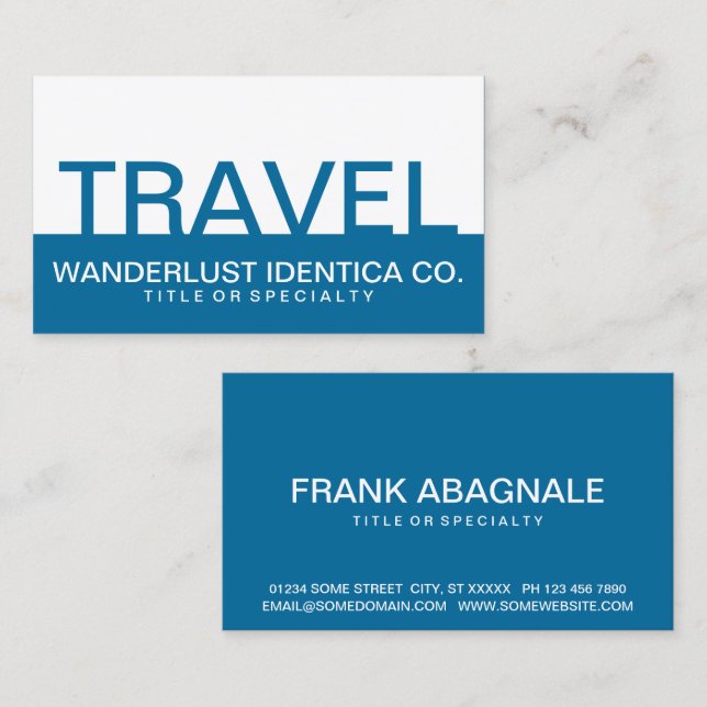 FettTRAVEL (farblich anpassbar) Visitenkarte (Vorne/Hinten)