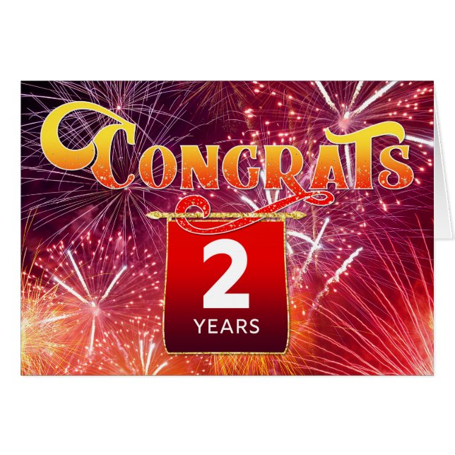 Feu d'artifice d'anniversaire de 2 ans (Devant horizontal)