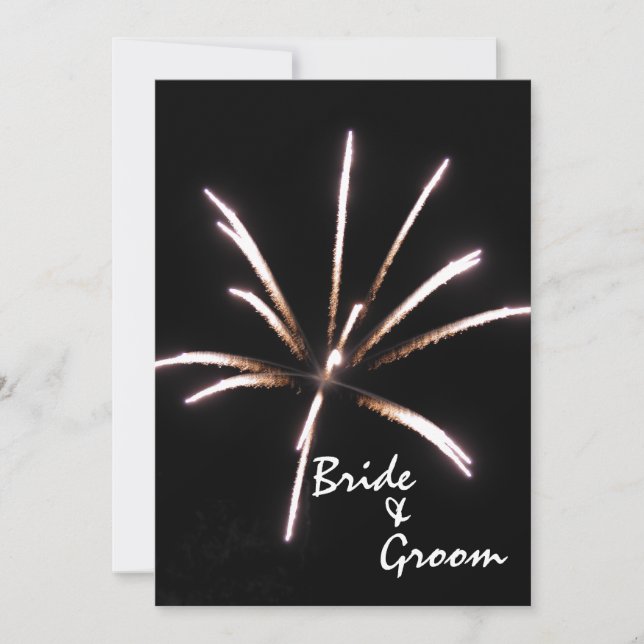 Feu d'artifice mariage / Faire-part d'élopement (Devant)