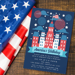 Feu d'artifice patriotique 4 juillet Invitation de