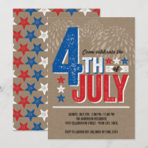 Feu d'artifice patriotique 4 juillet Invitation du