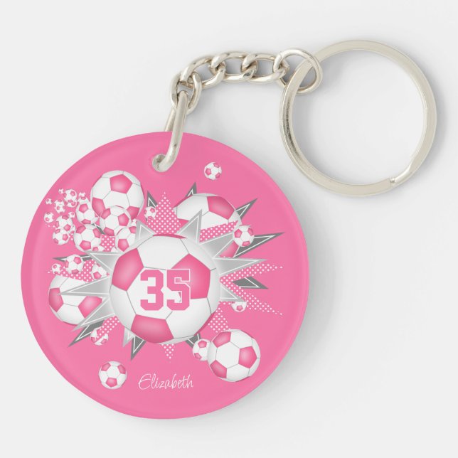 Feu de balle de football rose filles maillot numér (Dos)
