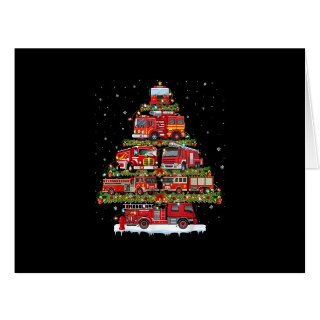 Feu de camion feux Pompier Camion d'incendie Noël (Devant horizontal)