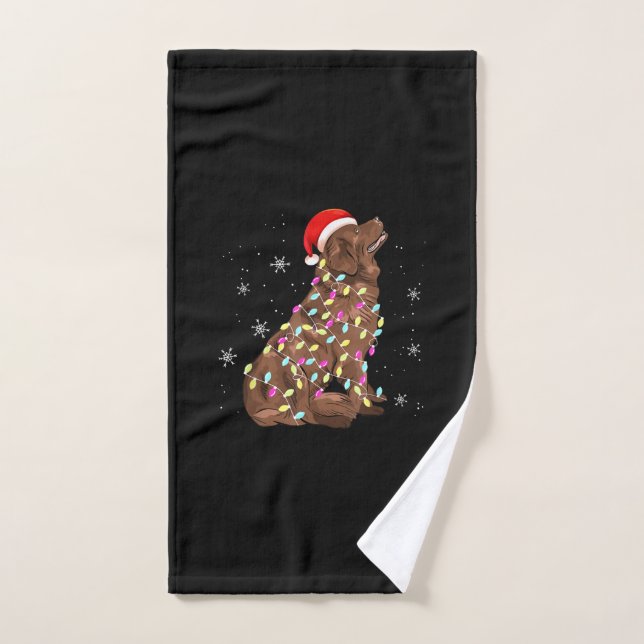 Feu de Noël de Terre-Neuve | Amoureux des chiens (Serviette à main)