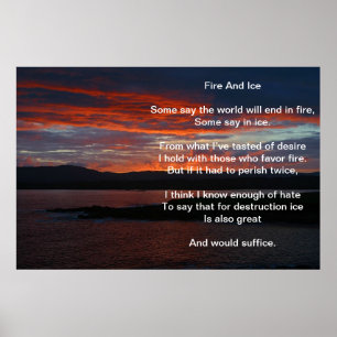 Feu Et Glace Au-Dessus D'Une Affiche De Coucher De