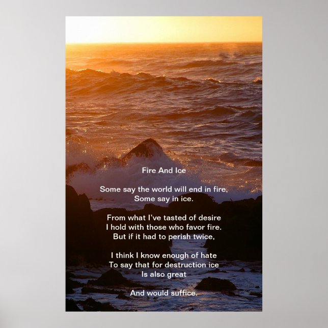 Feu Et Glace Au-Dessus D'Une Poster Orange Sunset  (Devant)